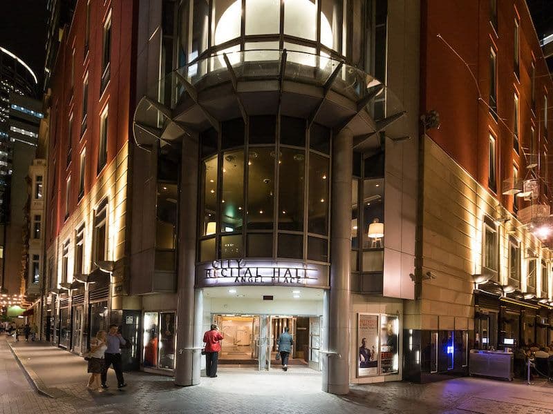 The exterior of City Recital Hall, showing the main entrance