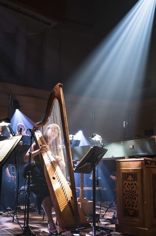 Harp player Hannah Lane - photograph by Cassandra Hannagan