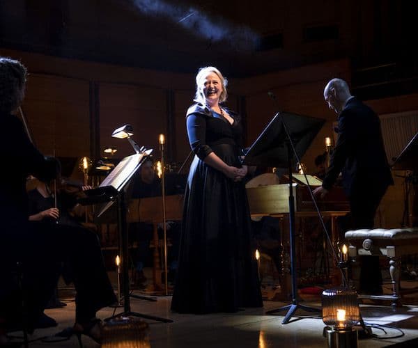 Miriam Allan on stage for Women of the Pietà